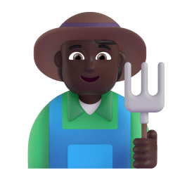 farmer: dark skin tone appearance on Microsoft