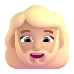 woman: medium-light skin tone, beard appearance on Microsoft