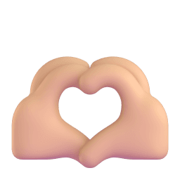 heart hands: medium-light skin tone appearance on Microsoft