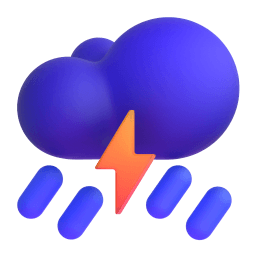 cloud with lightning and rain appearance on Microsoft