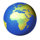 globe showing Europe-Africa appearance on Apple
