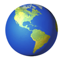 globe showing Americas appearance on Apple