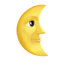 last quarter moon face appearance on Apple
