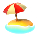 beach with umbrella appearance on Apple
