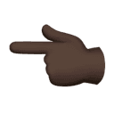 backhand index pointing left: dark skin tone appearance on Apple