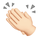 clapping hands: light skin tone appearance on Apple