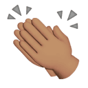 clapping hands: medium skin tone appearance on Apple