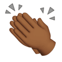 clapping hands: medium-dark skin tone appearance on Apple