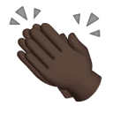 clapping hands: dark skin tone appearance on Apple