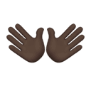 open hands: dark skin tone appearance on Apple