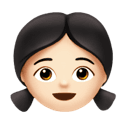 girl: light skin tone appearance on Apple