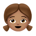 girl: medium skin tone appearance on Apple
