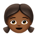 girl: medium-dark skin tone appearance on Apple