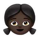 girl: dark skin tone appearance on Apple