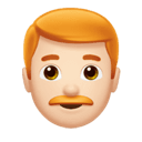 man: light skin tone, red hair appearance on Apple