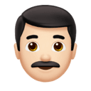 man: light skin tone appearance on Apple