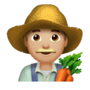 man farmer: medium-light skin tone appearance on Apple
