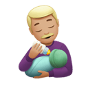 哺乳的男人: 中等-浅肤色 在 Apple 平台的外观