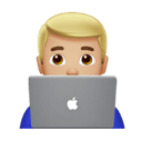 男程序员: 中等-浅肤色 在 Apple 平台的外观