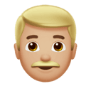 man: medium-light skin tone appearance on Apple