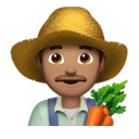 man farmer: medium skin tone appearance on Apple