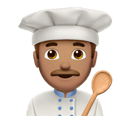 man cook: medium skin tone appearance on Apple