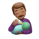 哺乳的男人: 中等肤色 在 Apple 平台的外观