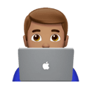 男程序员: 中等肤色 在 Apple 平台的外观