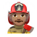 man firefighter: medium skin tone appearance on Apple