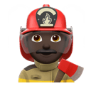 man firefighter: dark skin tone appearance on Apple