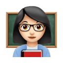 woman teacher: light skin tone appearance on Apple