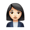 女白领: 较浅肤色 在 Apple 平台的外观