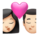 kiss: woman, man, light skin tone appearance on Apple