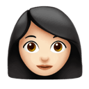 女人: 较浅肤色 在 Apple 平台的外观