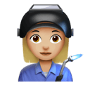 女工人: 中等-浅肤色 在 Apple 平台的外观