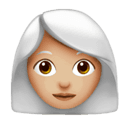 女人:黃皮膚 白髮 在 Apple 平台的外觀