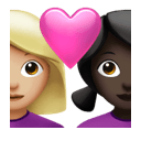 相愛:女人 女人 黃皮膚 黑皮膚 在 Apple 平台的外觀