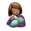woman feeding baby: medium skin tone appearance on Apple