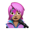 woman singer: medium skin tone appearance on Apple