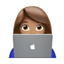 女程序员: 中等肤色 在 Apple 平台的外观