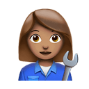 女技工: 中等肤色 在 Apple 平台的外观