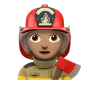 woman firefighter: medium skin tone appearance on Apple