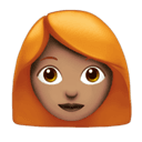 woman: medium skin tone, red hair appearance on Apple