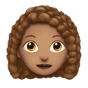 woman: medium skin tone, curly hair appearance on Apple
