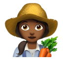 woman farmer: medium-dark skin tone appearance on Apple