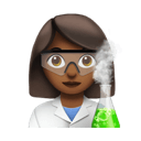 女科学家: 中等-深肤色 在 Apple 平台的外观
