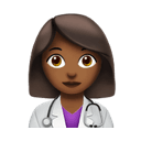 woman health worker: medium-dark skin tone appearance on Apple