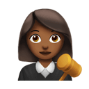 woman judge: medium-dark skin tone appearance on Apple