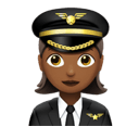 woman pilot: medium-dark skin tone appearance on Apple