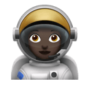 woman astronaut: dark skin tone appearance on Apple